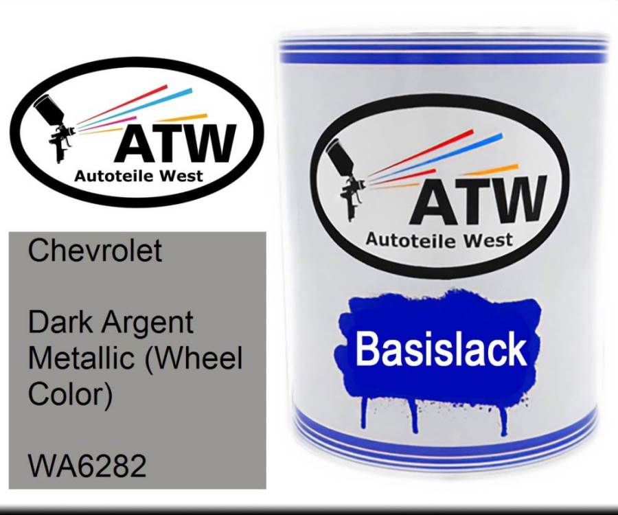 Chevrolet, Dark Argent Metallic (Wheel Color), WA6282: 1L Lackdose, von ATW Autoteile West.